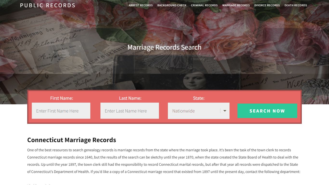 Connecticut Marriage Records | Enter Name and Search. 14Days Free